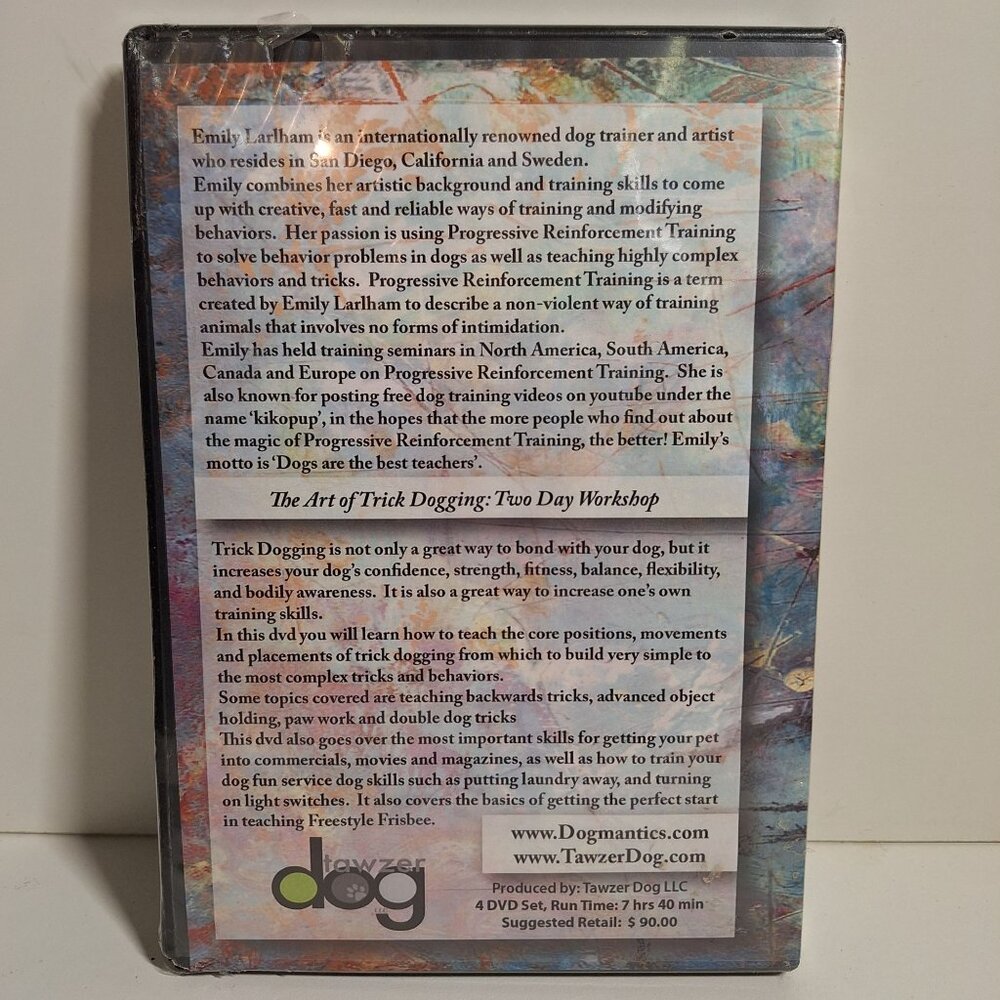 The Art Of Trick Dogging DVD Emily Larlham 2 Day Workshop Tawzer Dog 4 DVDs - Picture 2 of 9